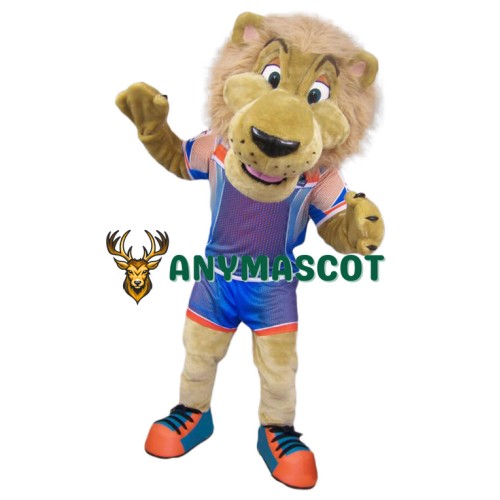Friendly College Lion Mascot Costume