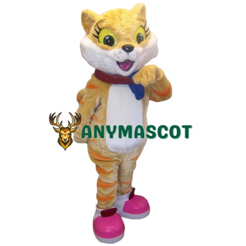 Superb Cute Yellow Cat Mascot Costume