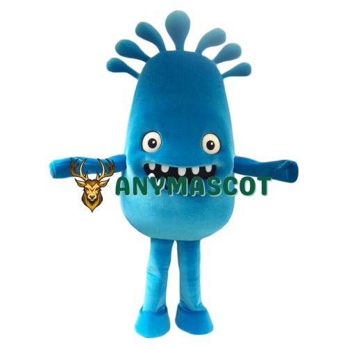 Friendly Blue Monster Mascot Costume