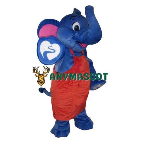 Friendly Blue Elephant Mascot Costume