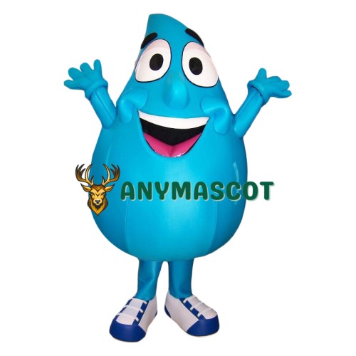 Superb Blue Water Drop Mascot Costume