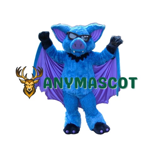 Blue Bat Mascot Costume