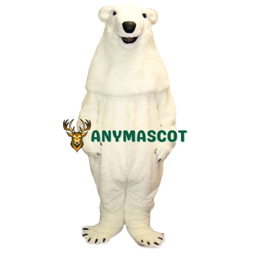Friendly White Polar Bear Mascot Costume