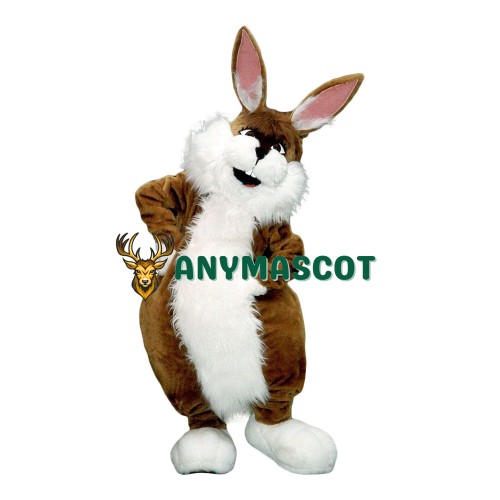 Happy Lightweight Brown Rabbit Mascot Costume