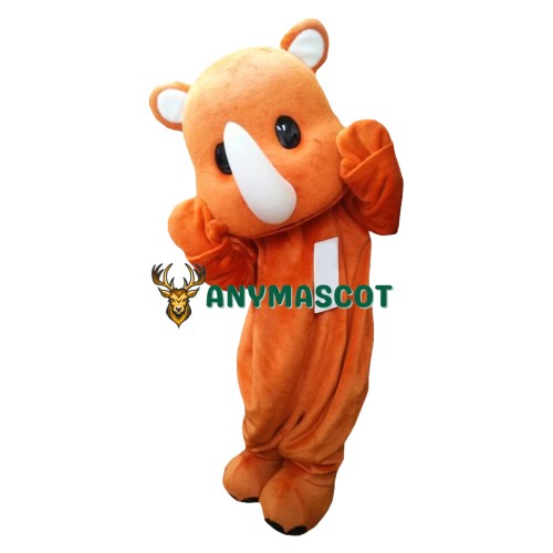 Orange Rhinoceros Mascot Costume
