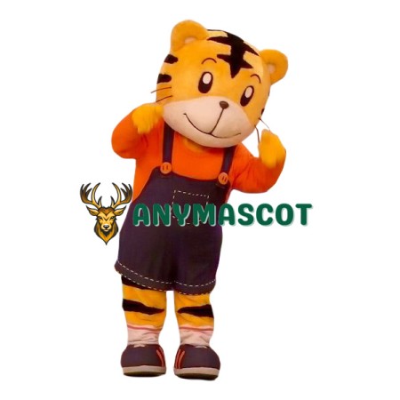 Happy Lightweight Cartoon Tiger Mascot Costume