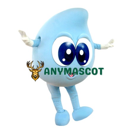 Happy Lightweight Blue Water Drop Mascot Costume