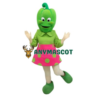 Green Pepper Girl Mascot Costume
