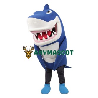 Superb Blue & White Shark Mascot Costume
