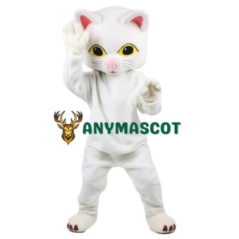 Lovely Lightweight White Cat Mascot Costume