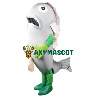 Lovely Silver Fish Mascot Costume