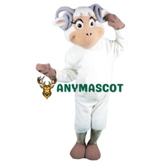 Friendly White Sheep Mascot Costume