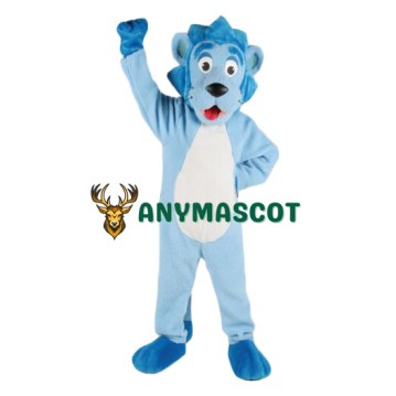 Lovable Blue Lion Mascot Costume