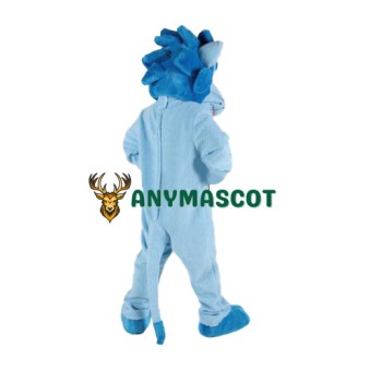 Lovable Blue Lion Mascot Costume