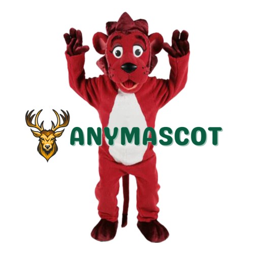 Lovable Red Lion Mascot Costume