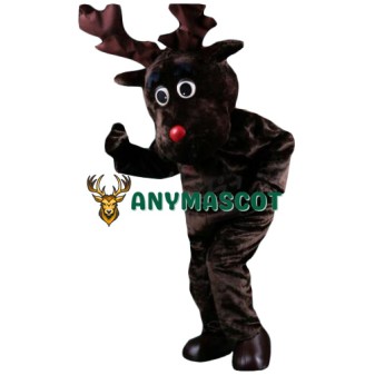 Friendly Brown Moose Mascot Costume