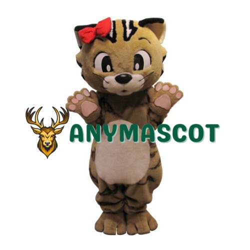 Happy Brown Cat Mascot Costume