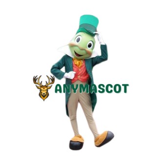 Friendly Jiminy Cricket Mascot Costume