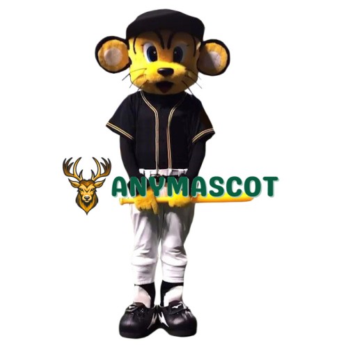 Baseball Tiger Mascot Costume with Black Suit