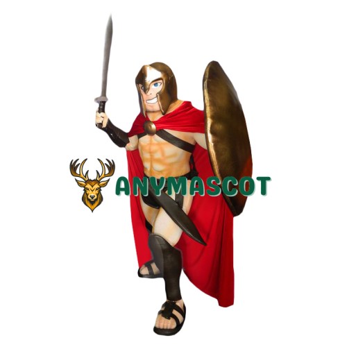 Power Muscular Spartan Mascot Costume
