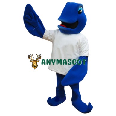 Superb Blue Fish Mascot Costume