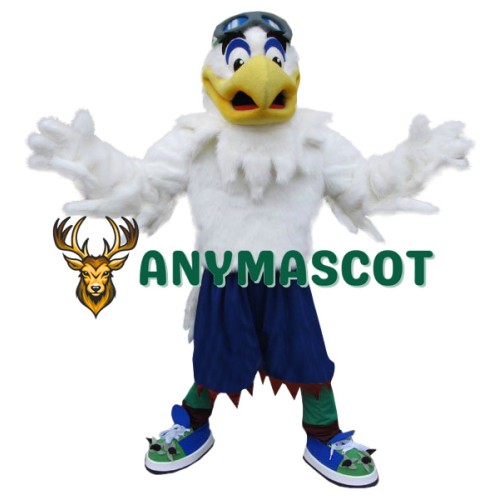 Friendly White Eagle Mascot Costume