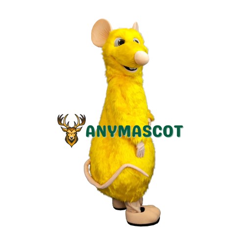 Friendly Yellow Mouse Mascot Costume