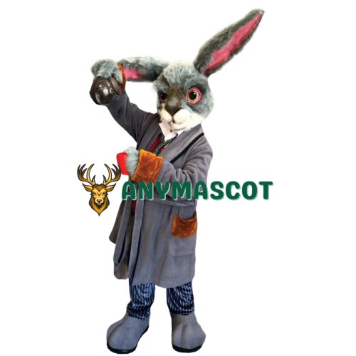 Superb Grey Rabbit Mascot Costume
