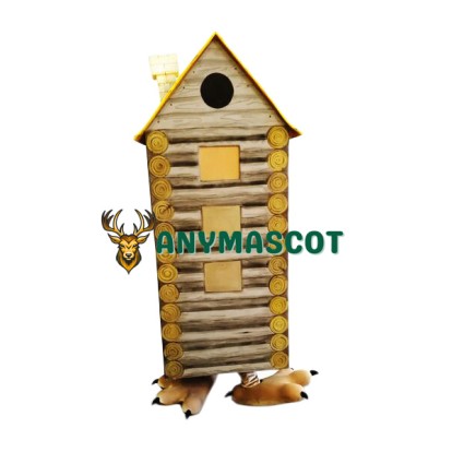 Wooden House Mascot Costume