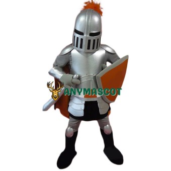 Superb Lightweight Silver Knight Mascot Costume