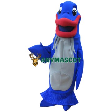 Funny Blue Fish Mascot Costume