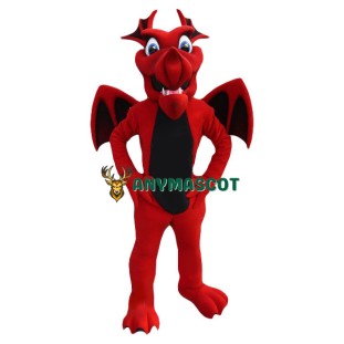 Friendly Lightweight Red Dragon Mascot Costume