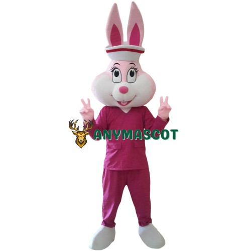 Lovely Lightweight Pink Rabbit Mascot Costume