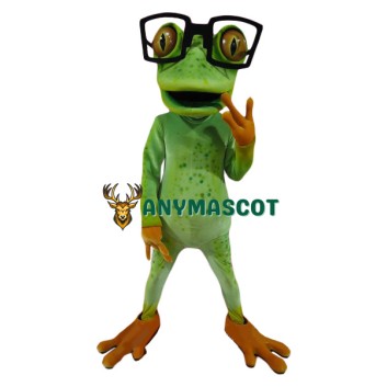 Superb Glasses Frog Mascot Costume