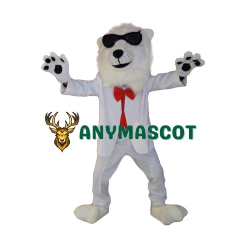 Cool White Lion Mascot Costume