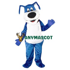 Friendly Blue Dog Mascot Costume