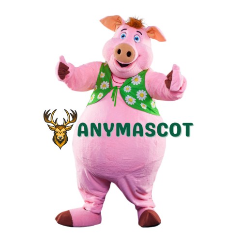 Superb Pink Pig Boy Mascot Costume