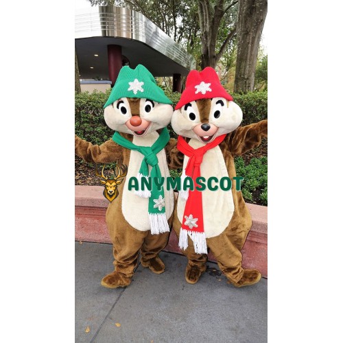 Christmas Chip & Dale Chipmunk Mascot Costume