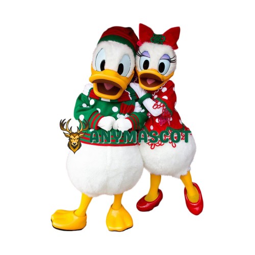Christmas Donald Duck & Daisy Duck Mascot Costume