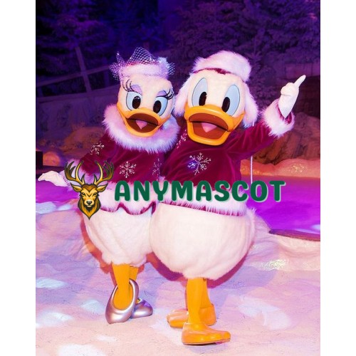 Lovely Christmas Donald Duck & Daisy Duck Mascot Costume