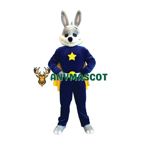 Friendly Rabbit Hero Mascot Costume