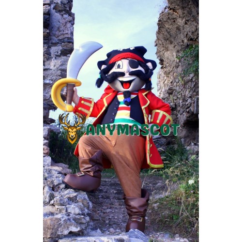 Happy Lightweight Pirate Mascot Costume