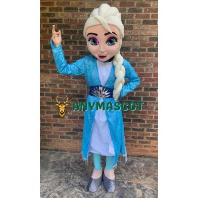 Elsa Snow Queen Mascot Costume