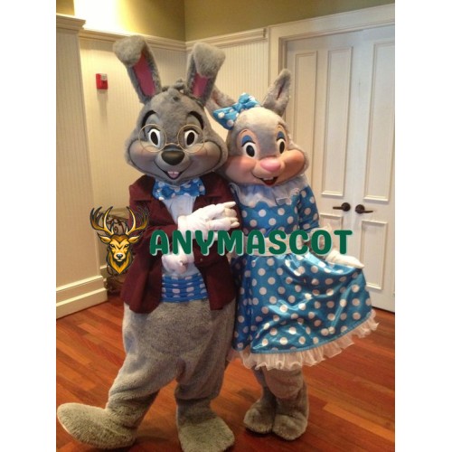Superb Bunny Couple Mascot Costume