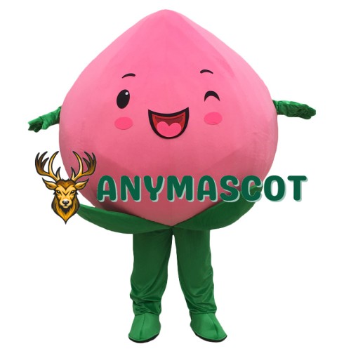 Fruit Pink Peach Mascot Costume