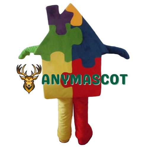 Building Block House Mascot Costume