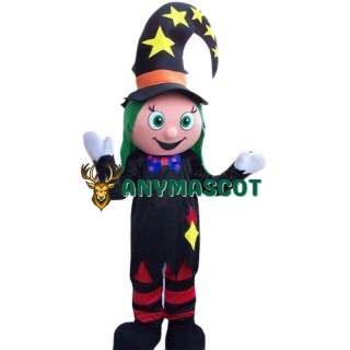 Friendly Clown Girl Mascot Costume