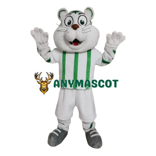 White & Green Tiger Mascot Costume