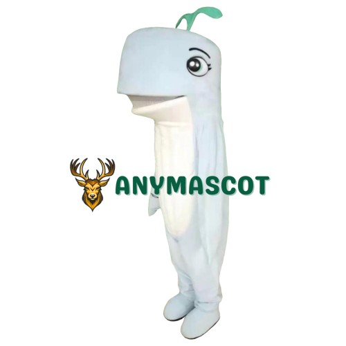 Happy White Whale Mascot Costume