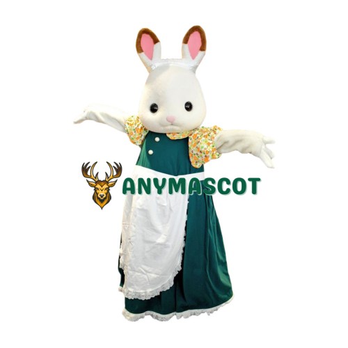 Happy White Deluxe Bunny Mascot Costume